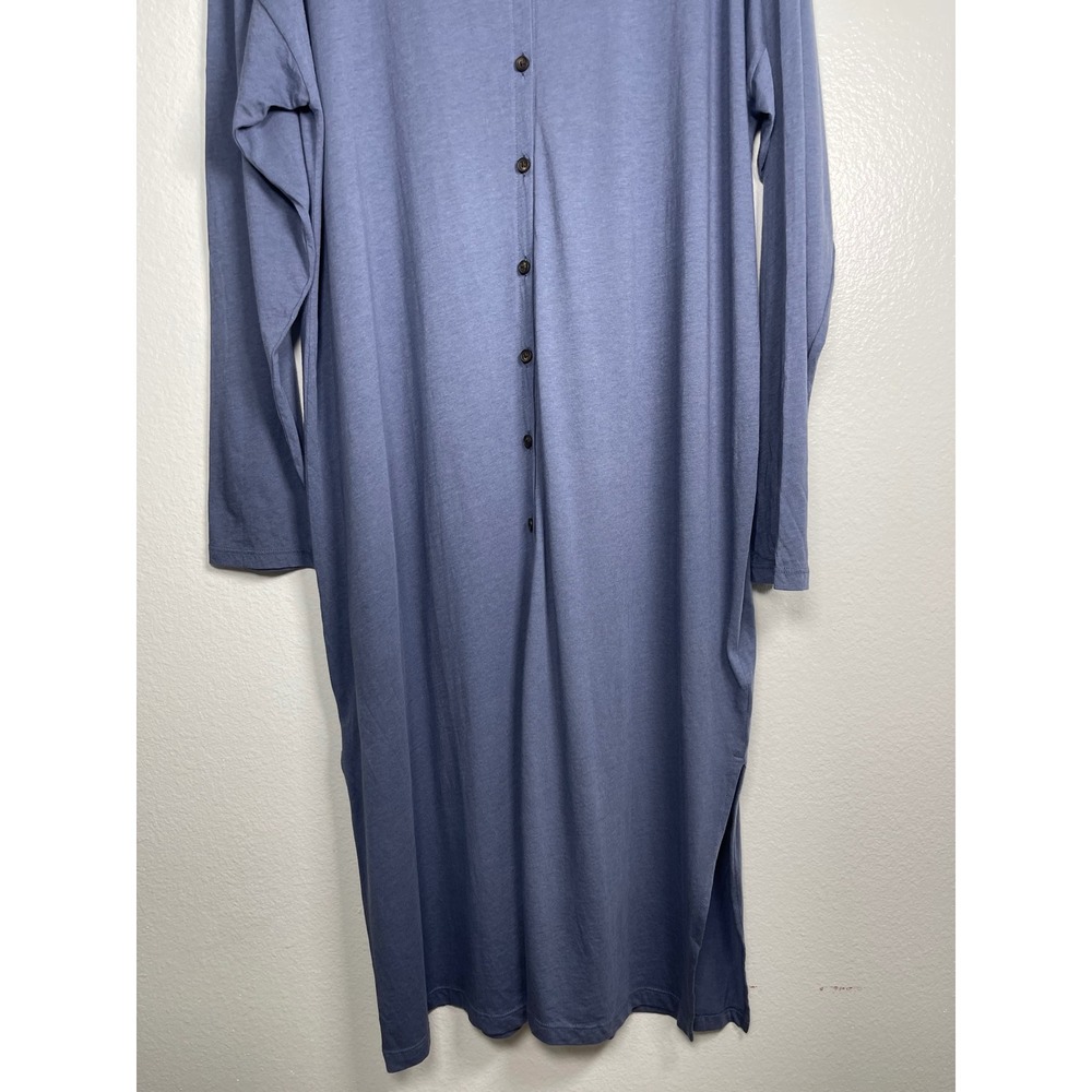 Madewell Womens 2X Blue Button Front Knit Midi Dress Long Sleeve - Picture 11 of 13